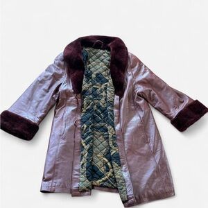 *RARE* Ralph Lauren Burgundy Leather Coat